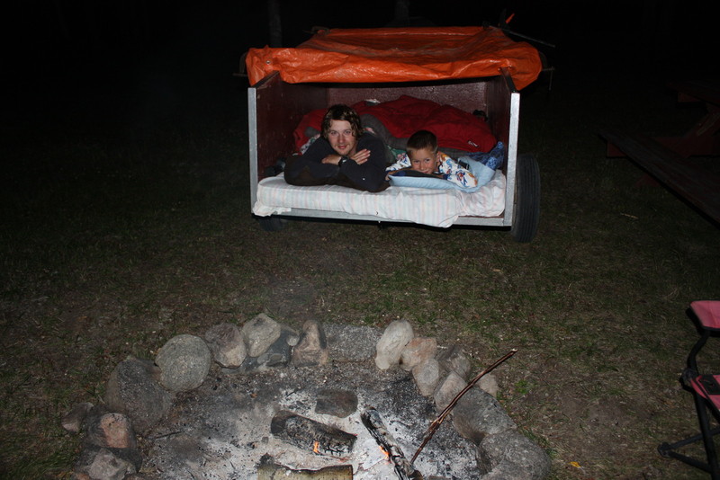Nick & Zachary camping out for the night