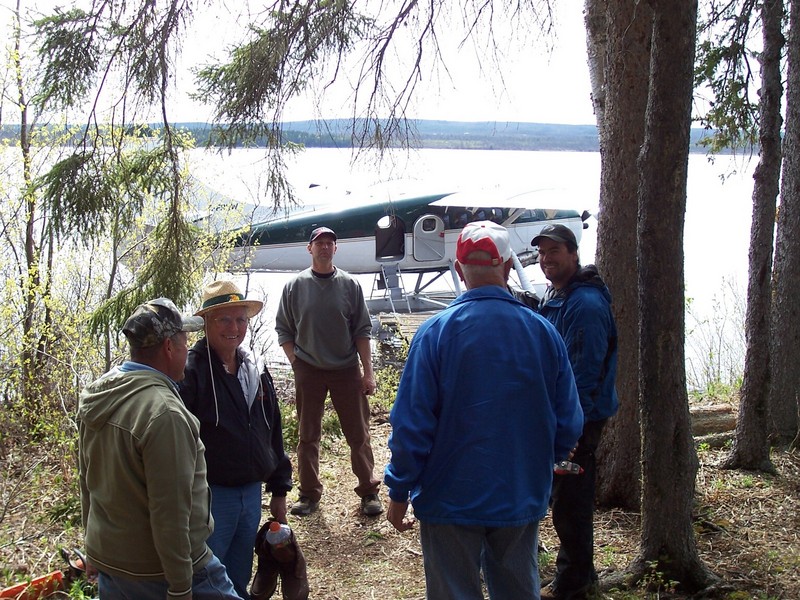 Jerry talking to guest at Campbell lake